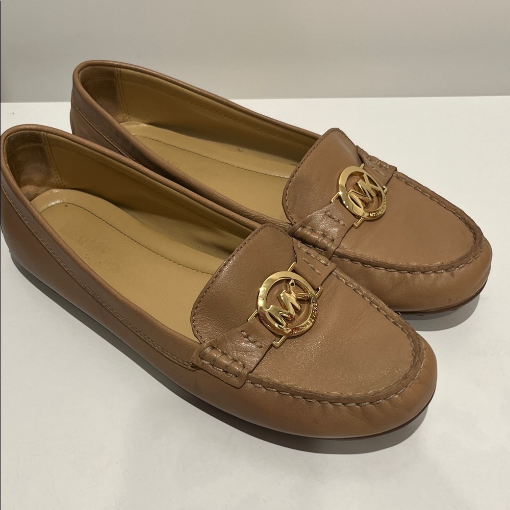 Michael Kors Brown Loafers with Gold Accent